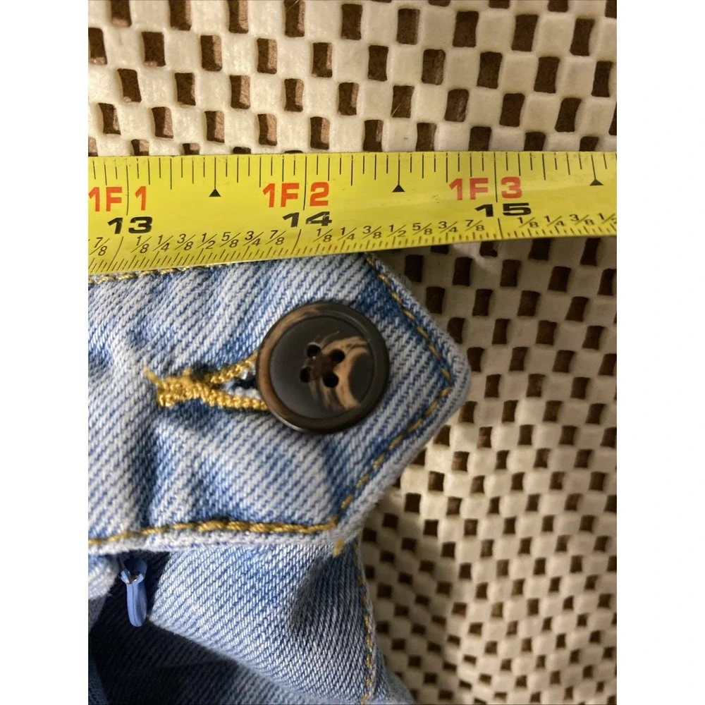 Forever 21 Women's Mini Skirt Blue Denim Pleated Preppy Large Juniors - Picture 4 of 6